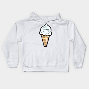 Scoops of Joy: A Fun Cartoon Ice Cream Cone Artwork Kids Hoodie